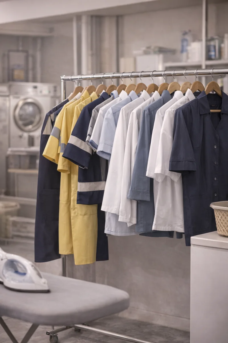 Nettoyage de tenues professionnelles et uniformes sur cintres